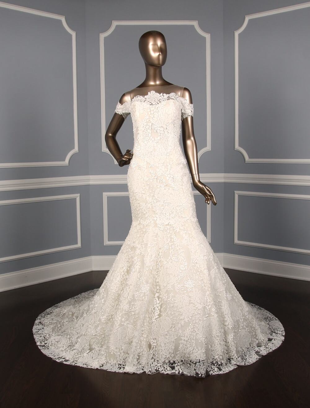 Ines Di Santo Natalie Fitted Illusion Trumpet Silk Wedding Dress Gown Sexy 10